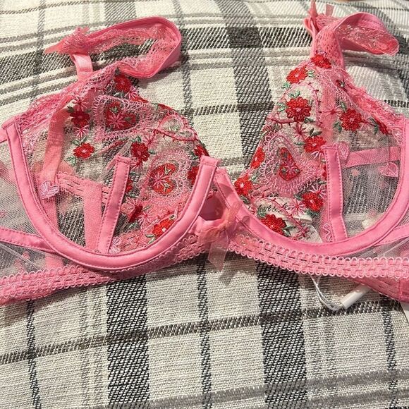 NWT For Love And Lemons Pink Bra in 30C - Picture 1 of 9